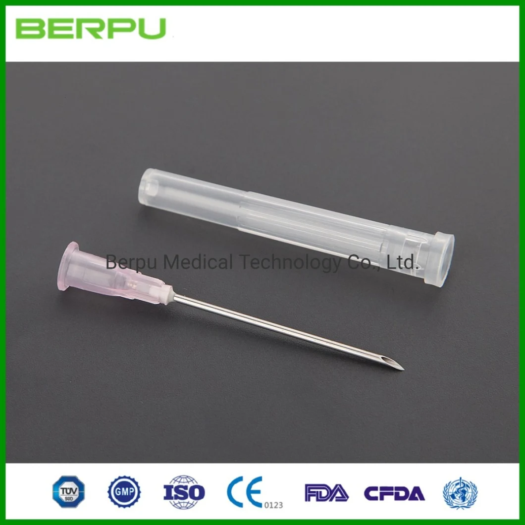 Berpu One-Time Use Hypodermic Needle 20gx2 0.9X50mm Transparent Cap PP Hub CE ISO FDA