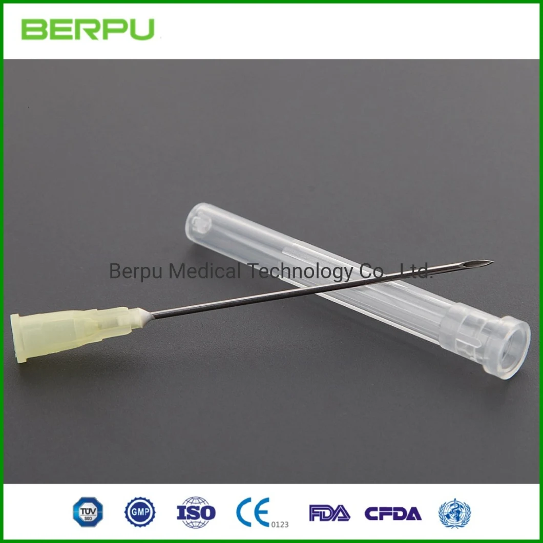 Berpu One-Time Use Hypodermic Needle 20gx2 0.9X50mm Transparent Cap PP Hub CE ISO FDA